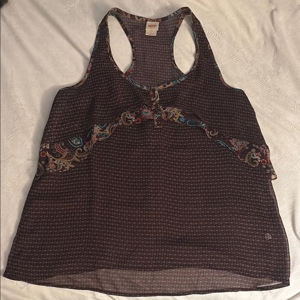 Mossimo Supply Co.‎ Sheer Maroon Racerback Tank Top